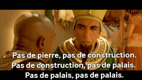 GIF "Pas de palais, pas de palais" illustrant l'absence de revenus